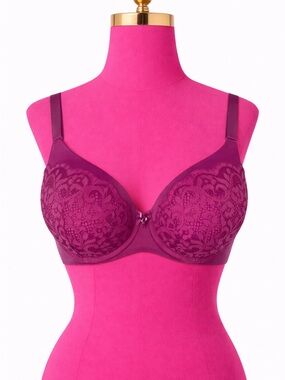 Body by Victoria Secret lined demi underwire purple bra 34D